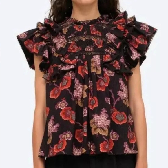 Sea New York Lucinda Ruffle Floral Top - Picture 1 of 6